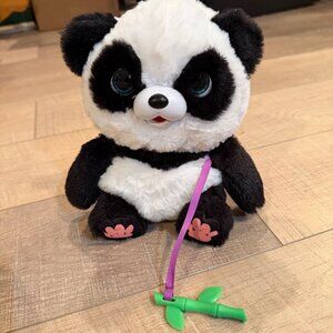 Little Live Pets Panda Plush Interactive Toy With Bamboo Accessory